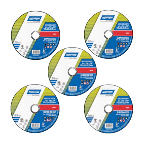 Kit 10 Discos de Corte para Aço Inox 4.1/2