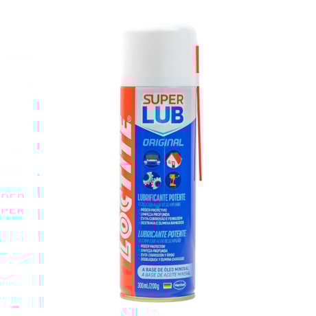 Kit 10 Óleos Anticorrosivos 300mL Aerosol Super Lub Loctite + Luva Tricotada Tamanho G