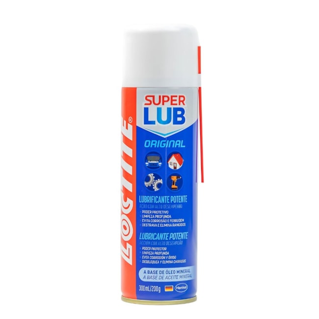 Kit 10 Óleos Anticorrosivos 300mL Aerosol Super Lub Loctite + Luva Tricotada Tamanho G-402a6e7c-20c2-4c9c-afe9-9df54167b670