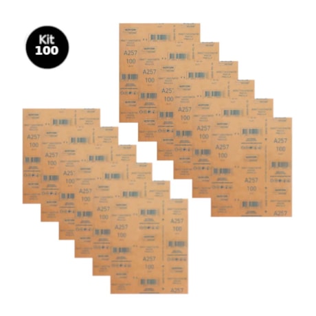 Kit 100 Lixas para Massa Grão 100 Folha 225X275mm A 257 NORTON-670e4c48-aa2c-4974-a743-a11e924b1816