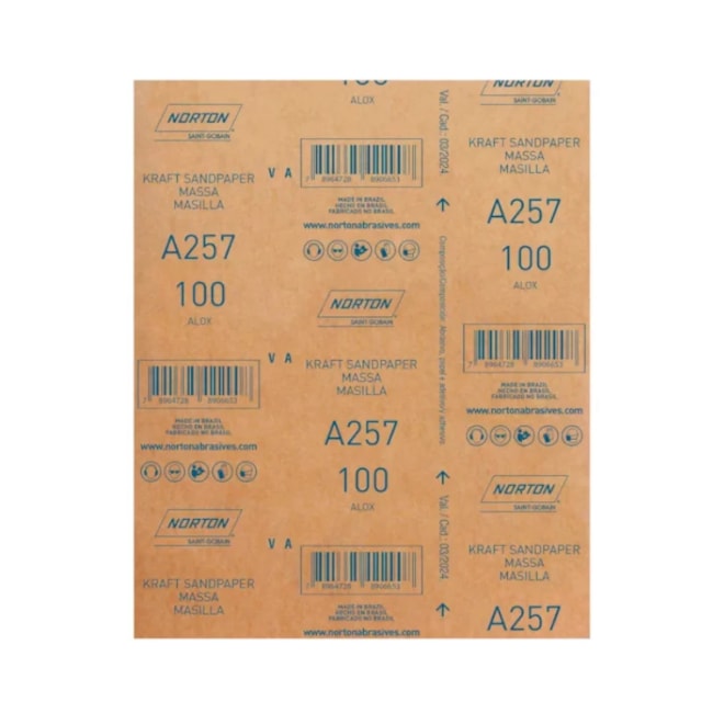 Kit 100 Lixas para Massa Grão 100 Folha 225X275mm A 257 NORTON-bef6707c-5f71-4fa4-af7c-7ac754e356db