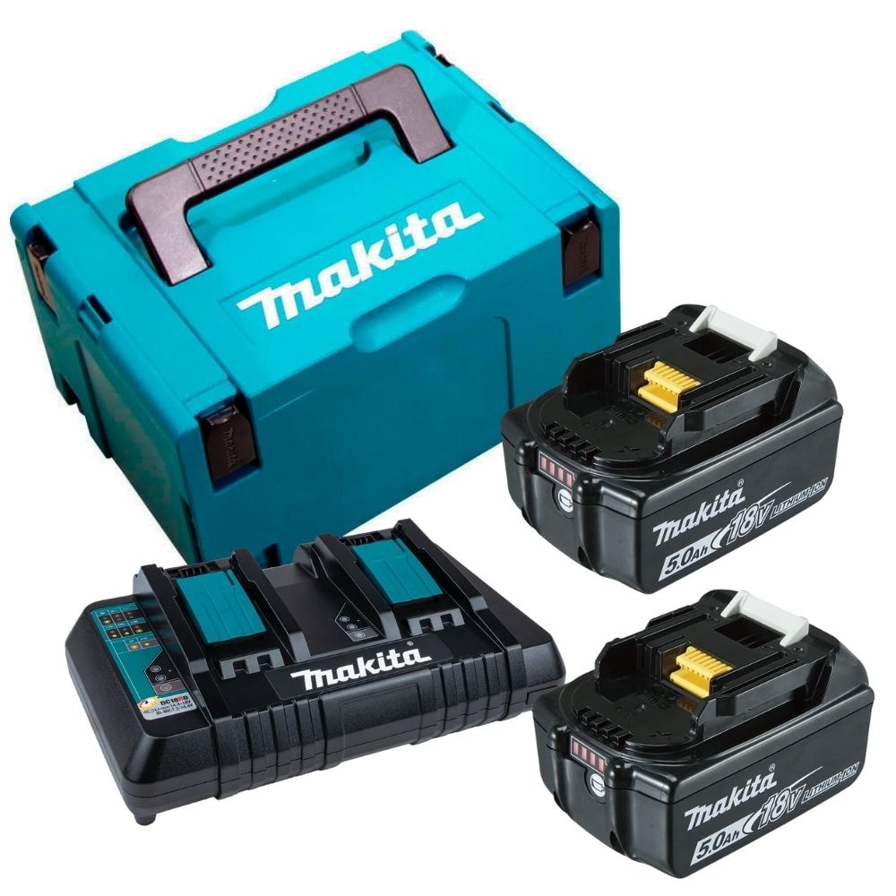 Kit 2 Baterias 18V 5Ah Carregador Duplo 220V e Maleta 199305-4