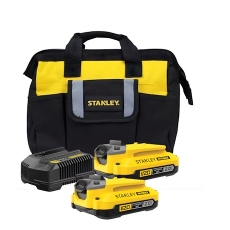 Kit 2 Baterias 20V 2.0Ah + Carregador Bivolt e Bolsa SCB222CK-BR STANLEY-ba20b69b-fec0-4105-bf4b-8ad1dc126701