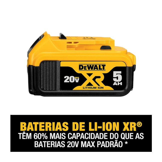 Kit 2 Baterias 5.0Ah 20V MAX com Carregador Bivolt + Bolsa DCB205C2K-BR DEWALT-52ee788f-5da1-44ed-adba-0ba8716bd1d8