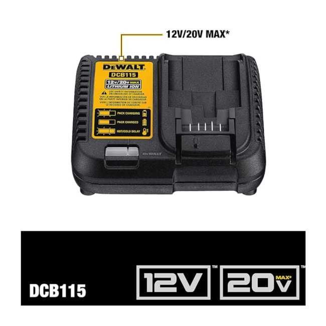 Kit 2 Baterias 5.0Ah 20V MAX com Carregador Bivolt + Bolsa DCB205C2K-BR DEWALT-26ced657-db33-4b4e-b174-18d32063fec2