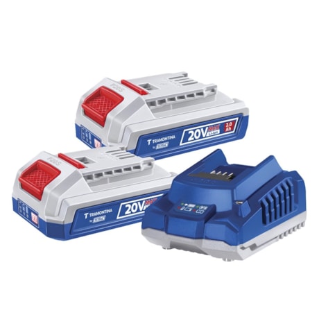Kit 2 Baterias e Carregador 20V 2.0Ah 110/220V 42300/222 TRAMONTINA MASTER-6f85524f-bfac-4601-a632-9350920d34e8
