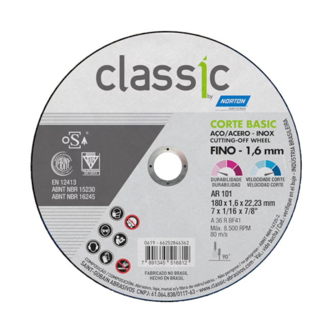 Kit 20 Discos de Corte para Aço Carbono e Inox 7