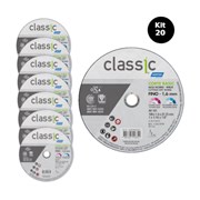 Kit 20 Discos de Corte para Aço Carbono e Inox 7" 1,6mm 7/8" CLASSIC BASIC NORTON 