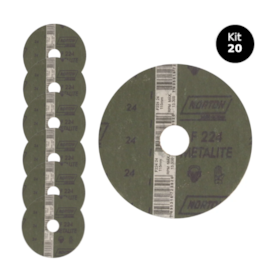 Kit 20 Discos de Lixa para Aço 4.1/2