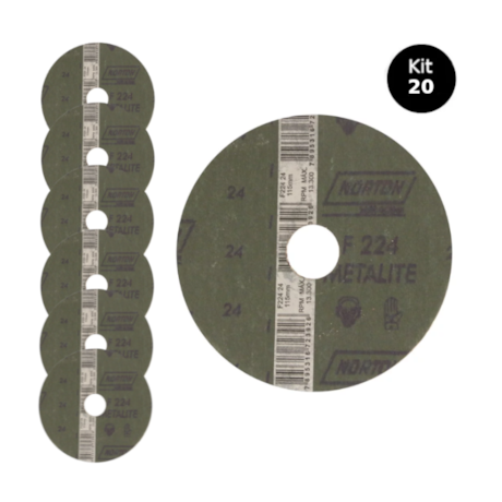 Kit 20 Discos de Lixa para Aço 4.1/2