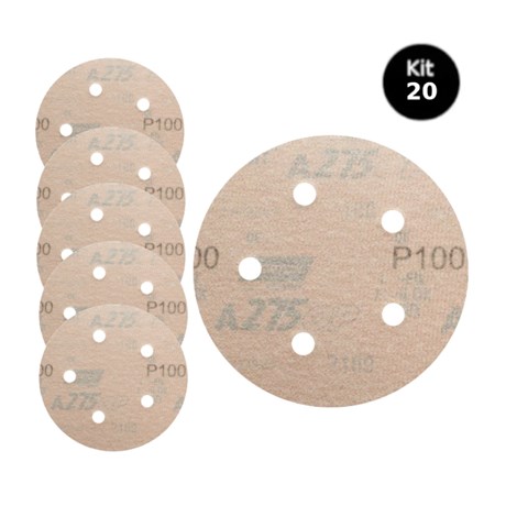Kit 20 Discos de Lixa para Repintura 5"/127mm Grão 100 A 275 SPEED-GRIP NORTON