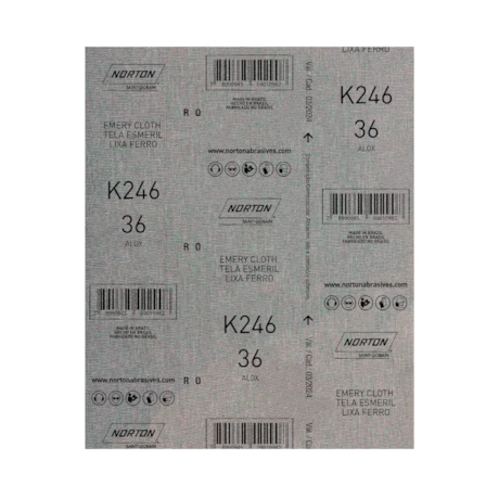 Kit 20 Lixas para Ferro Grão 36 Folha 225X275mm K 246 NORTON 