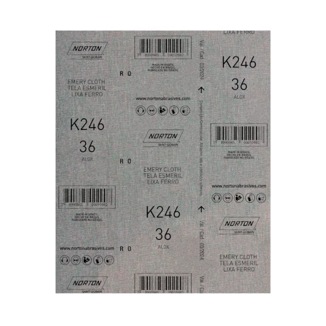 Kit 20 Lixas para Ferro Grão 36 Folha 225X275mm K 246 NORTON -7d369435-8f16-492a-88c3-59aed401111e
