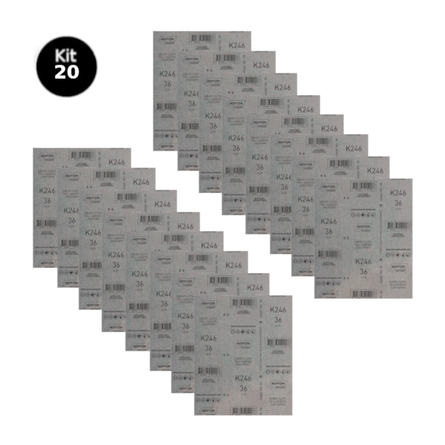 Kit 20 Lixas para Ferro Grão 36 Folha 225X275mm K 246 NORTON -64494c26-1170-41b2-bd1a-144142f7074f