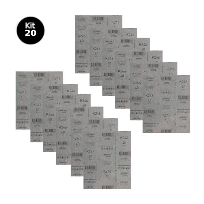 Kit 20 Lixas para Ferro Grão 40 Folha 225X275mm K 246 NORTON-2237e664-c3d4-4832-bbc1-6d1895cf1598