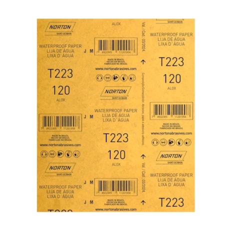 Kit 25 Lixas D'Água 120 Folha 225X275mm T 223 NORTON-22f24d13-458e-4978-b84f-9e05fea8a5e5