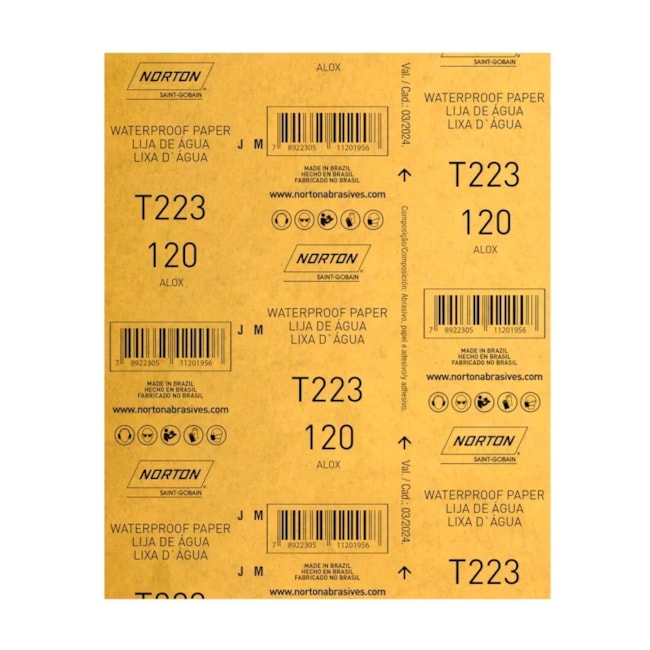 Kit 25 Lixas D'Água 120 Folha 225X275mm T 223 NORTON-4ffde6f5-fa9b-4019-a81f-6cafd054b6b0
