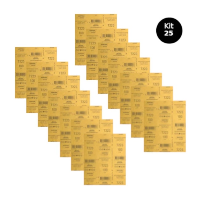 Kit 25 Lixas D'Água Grão 100 Folha 225X275mm T 223 NORTON-97666f83-2842-4f4f-8552-4d80d5159a81