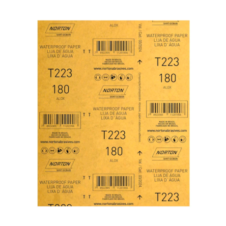 Kit 25 Lixas D'Água Grão 180 Folha 225X275 T 223 NORTON-6a0c2677-8abd-4a3e-a6fa-88cbbe1fccc6