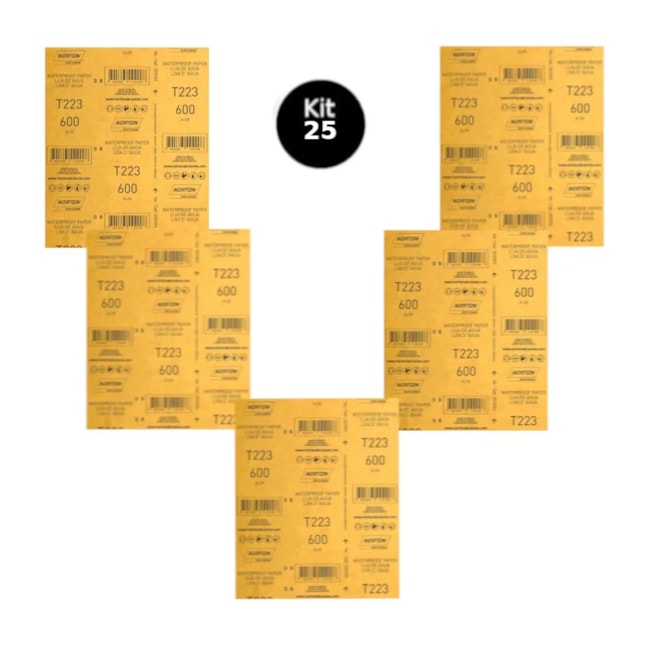 Kit 25 Lixas D'Água Grão 600 Folha 225X275mm T 223 NORTON-10d9ef92-71a0-4dc0-a00f-8f88dd353ad9
