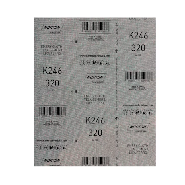 Kit 25 Lixas Grão 320 Folhas 225X275mm K 246 NORTON-153afbb7-1b7e-4f8a-a44b-9f9766cf8386