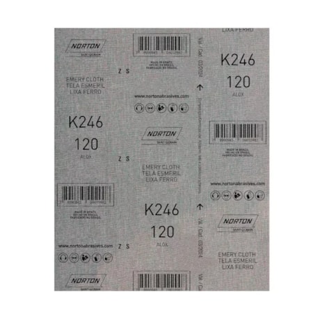 Kit 25 Lixas para Ferro Grão 120 Folha 225X275mm K 246 NORTON-56a97d32-323b-4802-8372-60dd953f189d