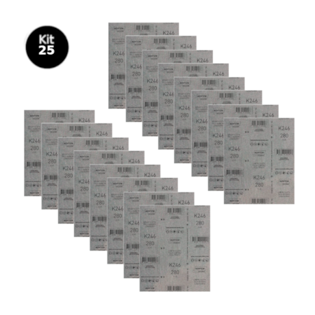 Kit 25 Lixas para Ferro Grão 280 Folha 225X275mm K 246 NORTON-f82ae5cf-655d-4ea6-a201-3cc0102ffeb3