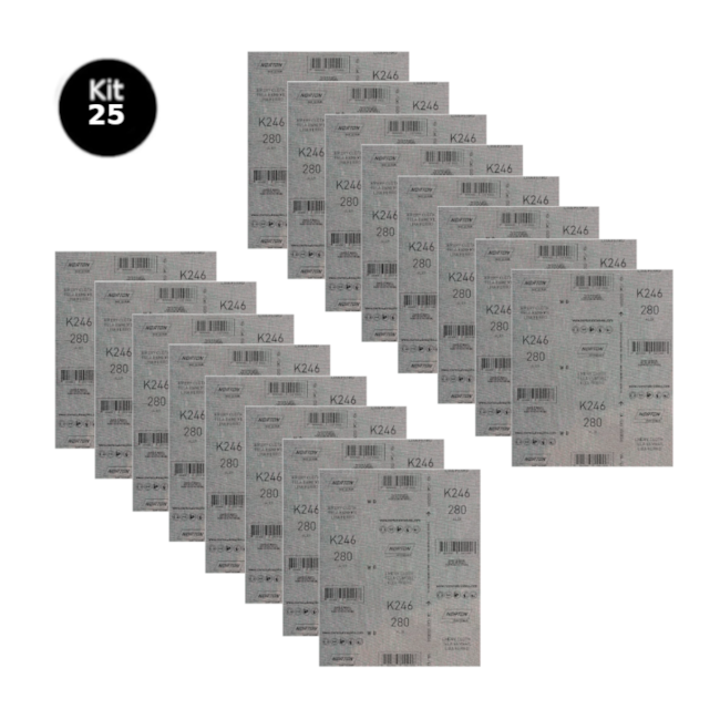 Kit 25 Lixas para Ferro Grão 280 Folha 225X275mm K 246 NORTON-b58f5b3c-27e1-4b94-bce2-db75dc288368