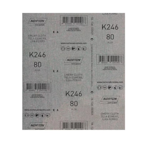 Kit 25 Lixas para Ferro Grão 80 Folha 225X275mm K 246 NORTON-8e14b3f5-fcfc-4e50-a678-31a650edf4a0