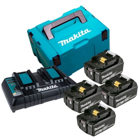 Kit 4 Baterias 18V 6.0Ah Carregador Duplo 220V e Maleta 198090-6 MAKITA-1ad930ac-6c0b-439b-a627-587da88a4ed9