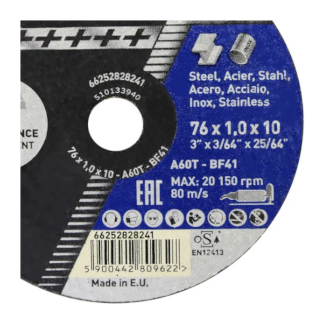 Kit 5 Discos de Corte para Aço Inox 3