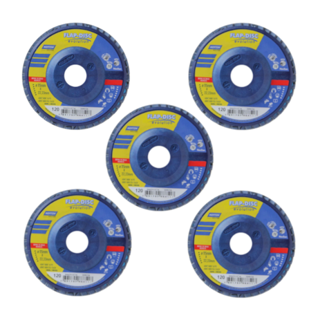 Kit 5 Discos Flap 4.1/2'' Grão 120 R 822 PLASTICO NORTON-18275384-b080-4bf7-9d54-b424e219736e