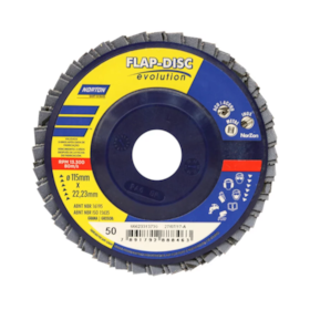 Kit 5 Discos Flap 4.1/2'' Grão 50 Plástico 822 NORTON