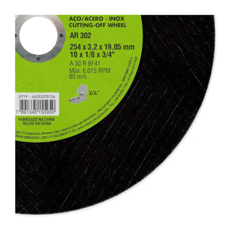 Kit 5 Discos para Aço e Inox 10