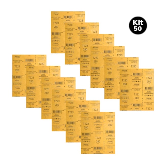 Kit 50 Lixas D'Água Grão 280 Folha 225X275mm T 223 NORTON-fa366f6b-f5d7-4897-86f5-d8ade3ad5c7a