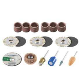 Kit Acessórios de Micro Retífica Para Esmerilhar e Lixar com 18 Peças 2615E727AA DREMEL