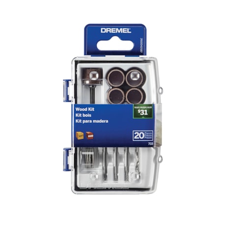 Kit Acessórios de Micro Retífica para Madeira 20 Peças 26150733AB DREMEL