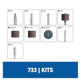 Kit Acessórios de Micro Retífica para Madeira 20 Peças 26150733AB DREMEL