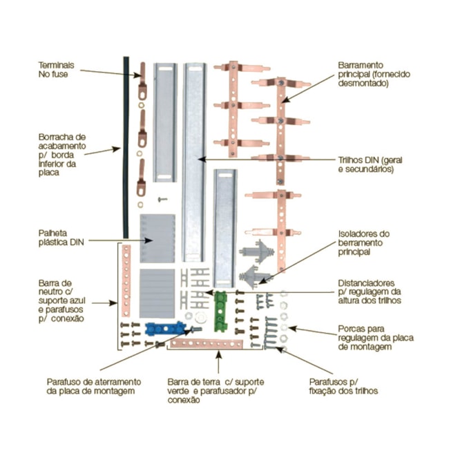 Kit Barramento Trifásico 100A para 34 Módulos DIN 904383N CEMAR-877c8453-99c4-4442-806b-0114042db1bd