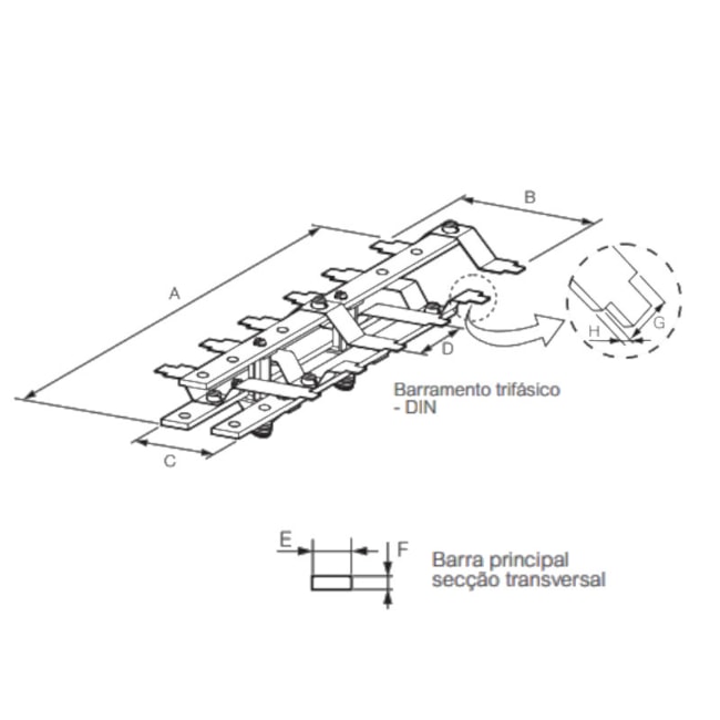 Kit Barramento Trifásico 100A para 34 Módulos DIN 904383N CEMAR-6f44426b-b695-4be4-8b51-742e8a45e402