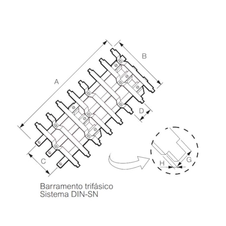 Kit Barramento Trifásico 150A para 24 Módulos DIN 904542N CEMAR-f07ed571-8aa3-4c93-8fb8-6b03a0166005