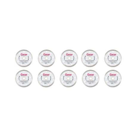 Kit com 10 Discos de Corte Diamantados 110mm X 20.0mm 8mm Turbo Porcelanato 60863 CORTAG-0a4082b3-721c-4e3e-93ca-61ce03a9e23a