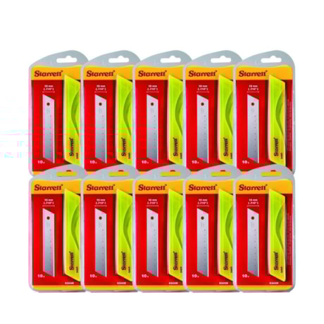 Kit com 10 Jogos de Lâminas para Estilete 18mm KS06R-1 STARRETT