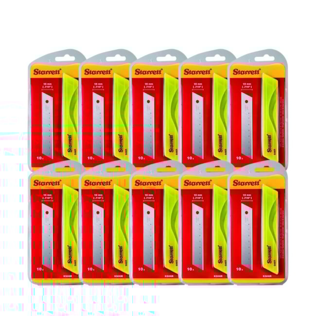 Kit com 10 Jogos de Lâminas para Estilete 18mm KS06R-1 STARRETT-81df5c02-7b3e-4980-a26d-981378bc3e4e