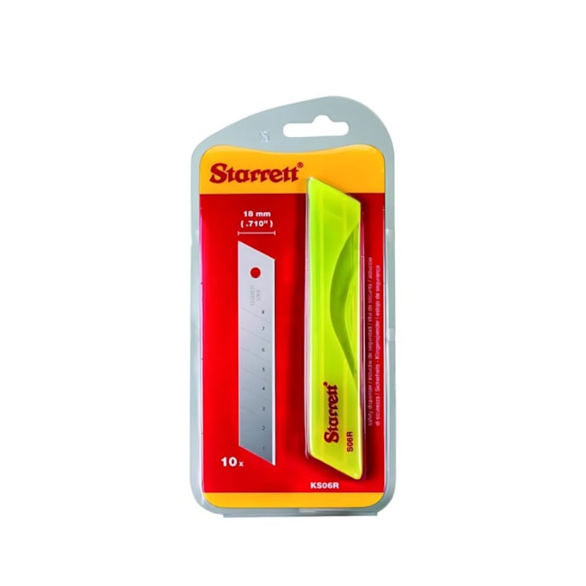 Kit com 10 Jogos de Lâminas para Estilete 18mm KS06R-1 STARRETT-f57e22a7-3761-49d5-9038-6330a05eb5c1
