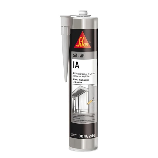 Kit com 10 Silicones Acético de Uso Geral 300ml Branco SIKASIL IA SIKA-55627448-67b4-4ff4-8b83-2fa88e282a3b