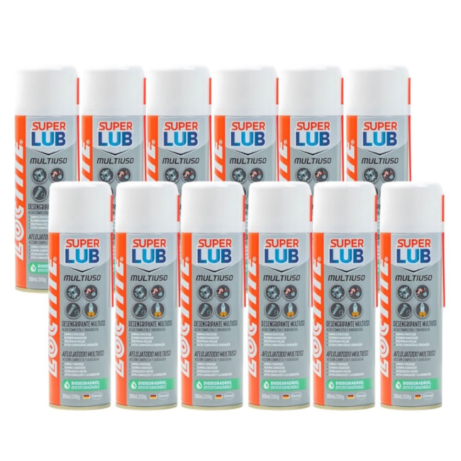 Kit com 12 Óleos Lubrificantes SUPER LUB MultiUso 300ml 8609 LOCTITE-b1d549ed-2019-470a-bb63-e8726cb5353d