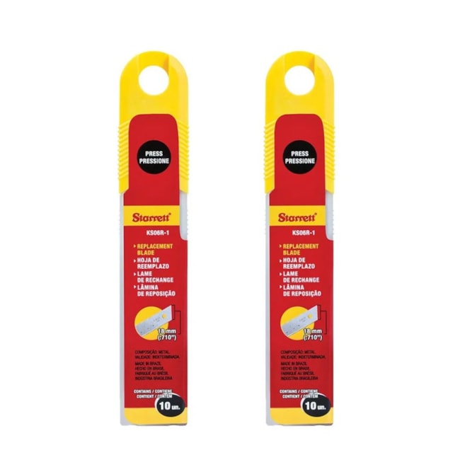 Kit com 2 Jogos de Lâminas para Estilete 18mm KS06R-1 STARRETT-6dc72863-d60f-437c-9936-3c34a4ea1e63