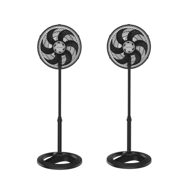 Kit com 2 Ventiladores Oscilantes 30cm de Coluna 6 Pás 52W Preto 110V TURBO 6 VENTISOL-b828bf6c-9c1b-481e-98bd-82a05f38ec85