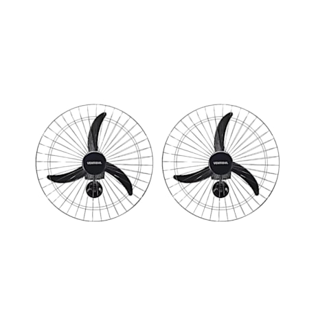 Kit com 2 Ventiladores Oscilantes 60cm de Parede 3 Pás 200W Bivolt Preto 543 VENTISOL-0fbb3738-e995-416d-a493-144112a5622e